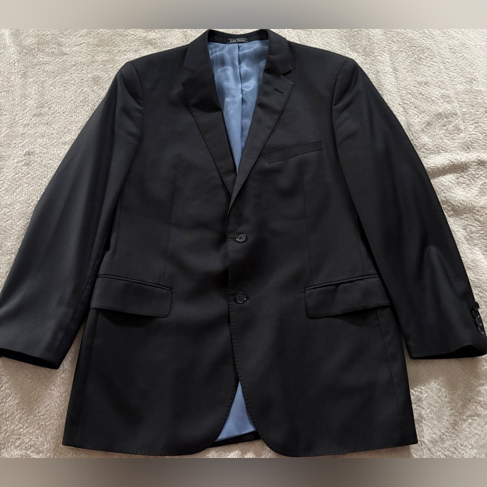Enzo Tovare Men's Black Blazer Sport Coat Italy Lined Classic Formal Jacket